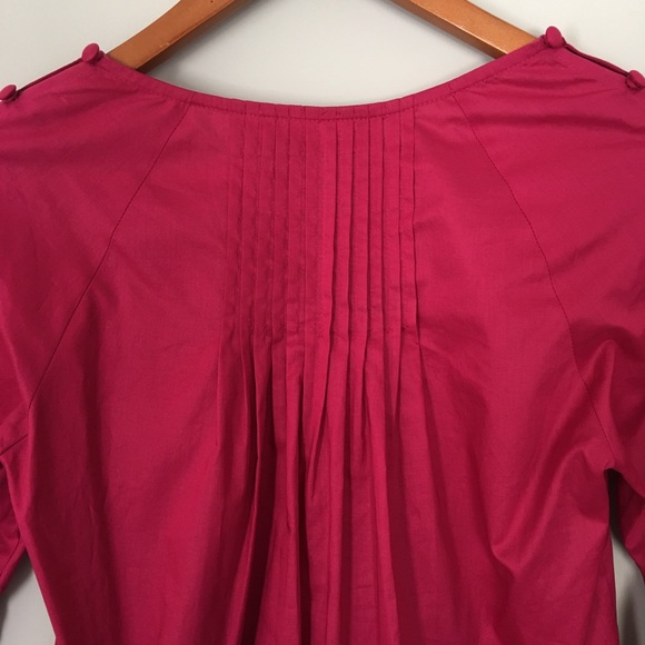 ELLE Pleated Ruffle Top with Button Sleeves Sz XS - Picture 6 of 7